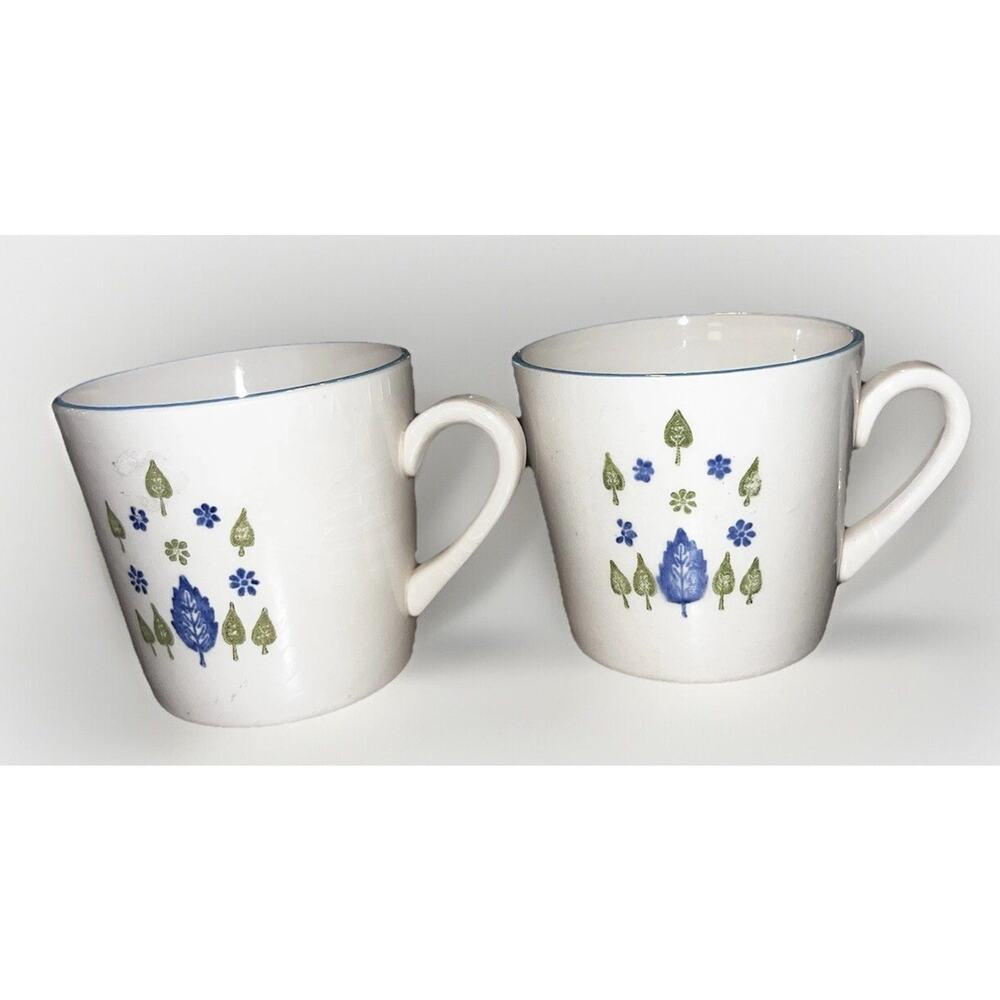 Vintage Marcrest China Swiss Alpine Mugs Cups Coffee Tea Mid century Set Of 2